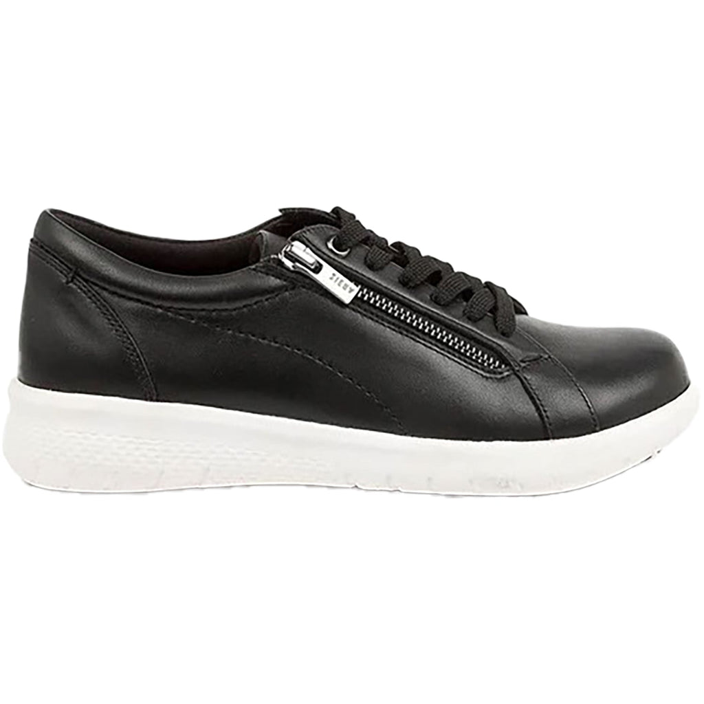 Ziera Solar with White Sole Women's Sneakers Black With White Sole Leather