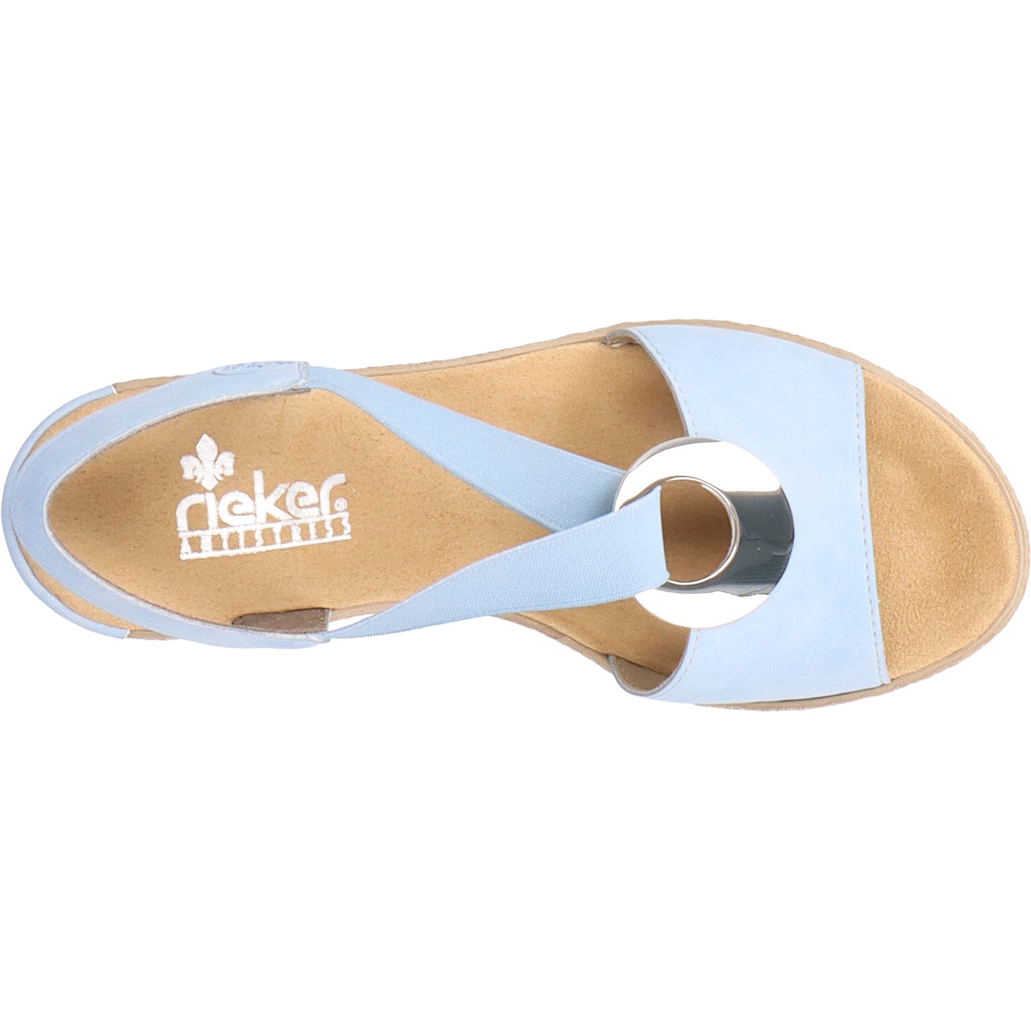 Rieker 624H6-10 Fanni H6 Women's Backstrap Sandals Aqua Synthetic