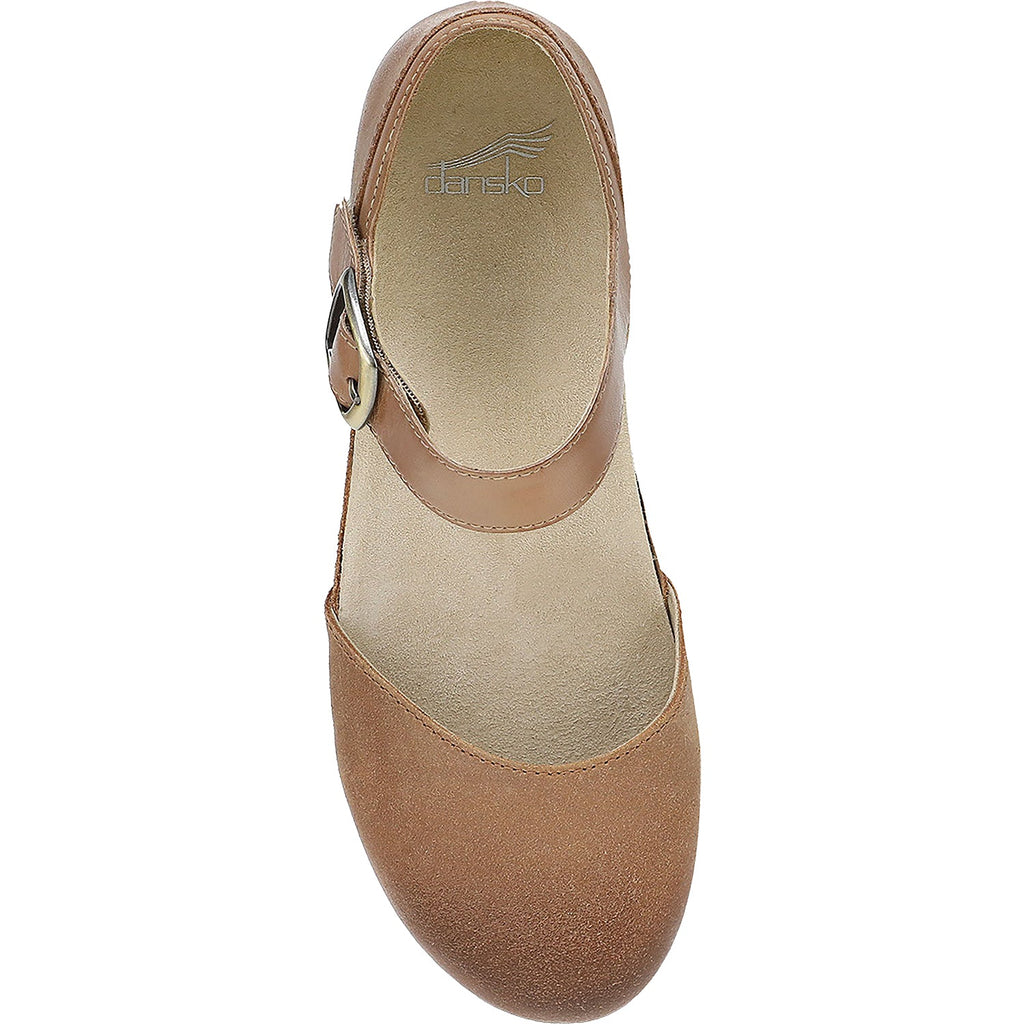 Dansko Mae Women's Mary Janes Traditional Tan Burnished Suede