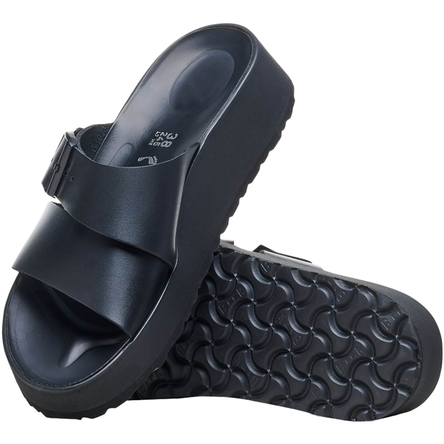 Birkenstock Papillio Almina Women's Wedge Heel Sandals Black Leather
