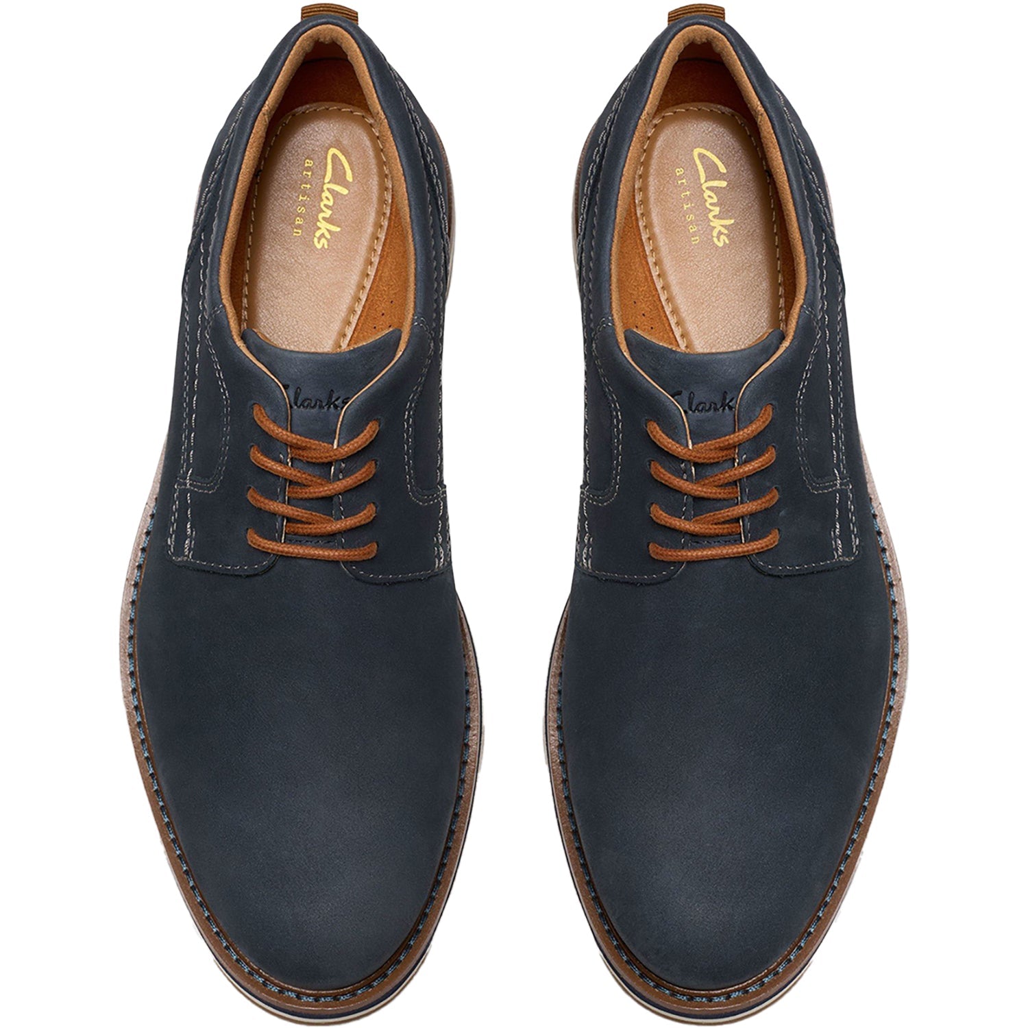 Clarks Monahan Plain Men's Dress Shoes Navy Nubuck