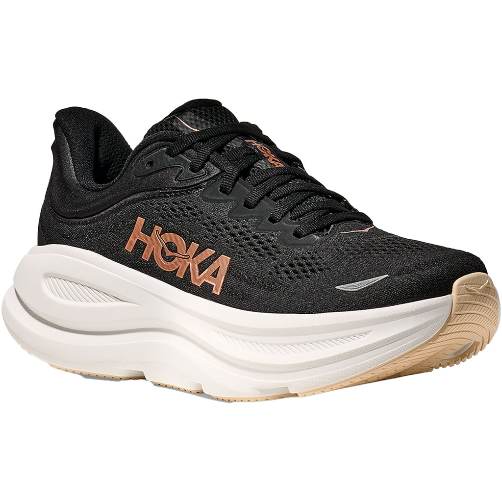 Hoka Bondi 9 (Neutral Support) Women's Athletic Shoes Black/Rose Gold