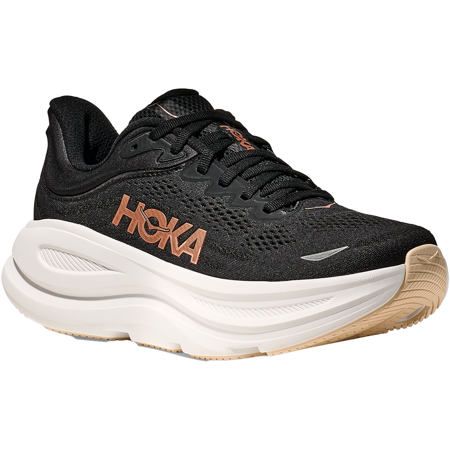 Hoka Bondi 9 (Neutral Support) Women's Athletic Shoes Black/Rose Gold