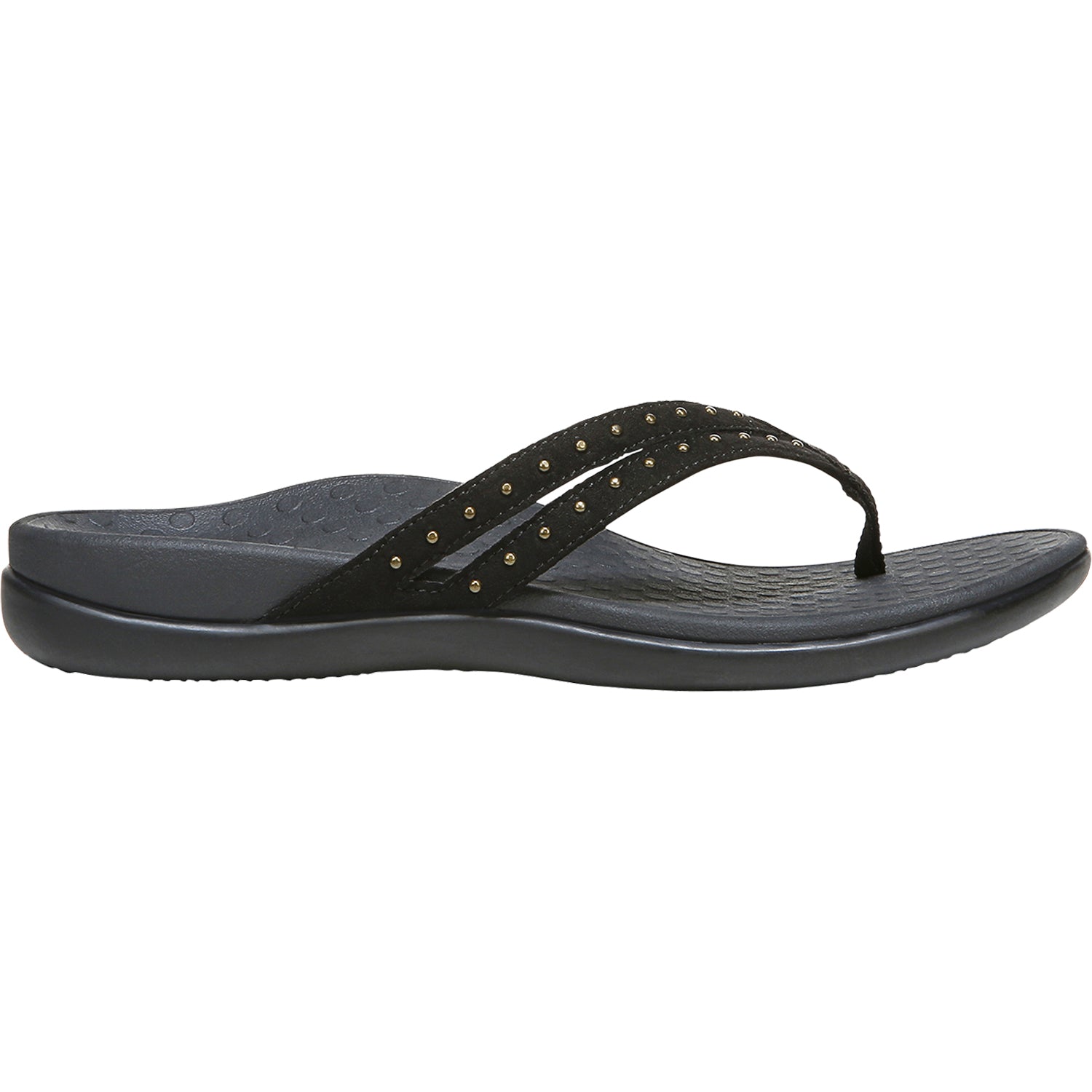 Vionic Tasha Women's Toe Post Sandals Black Microfiber