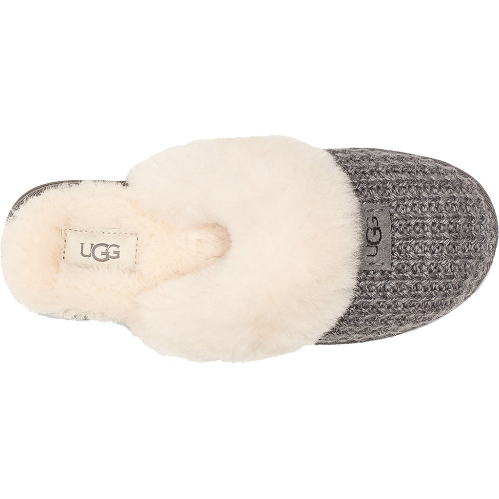 UGG Cozy Women's Knit Slippers Charcoal Knit Fabric