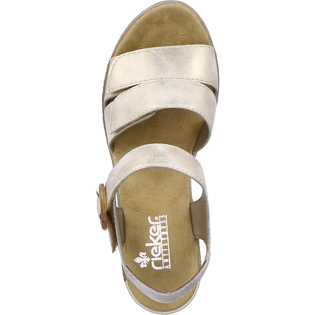 Rieker 62487-60 Fanni 87 Women's Wedge Sandals Muschel Synthetic