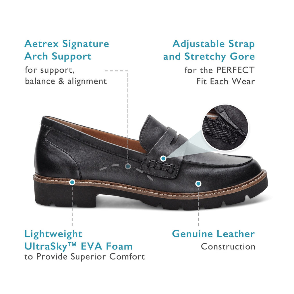 Aetrex Collette Women's Slip Ons Brushed Silver