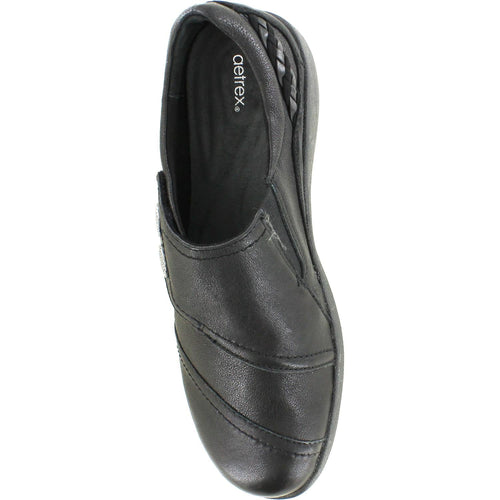 Aetrex Karina Women's Slip On Shoes Black Leather