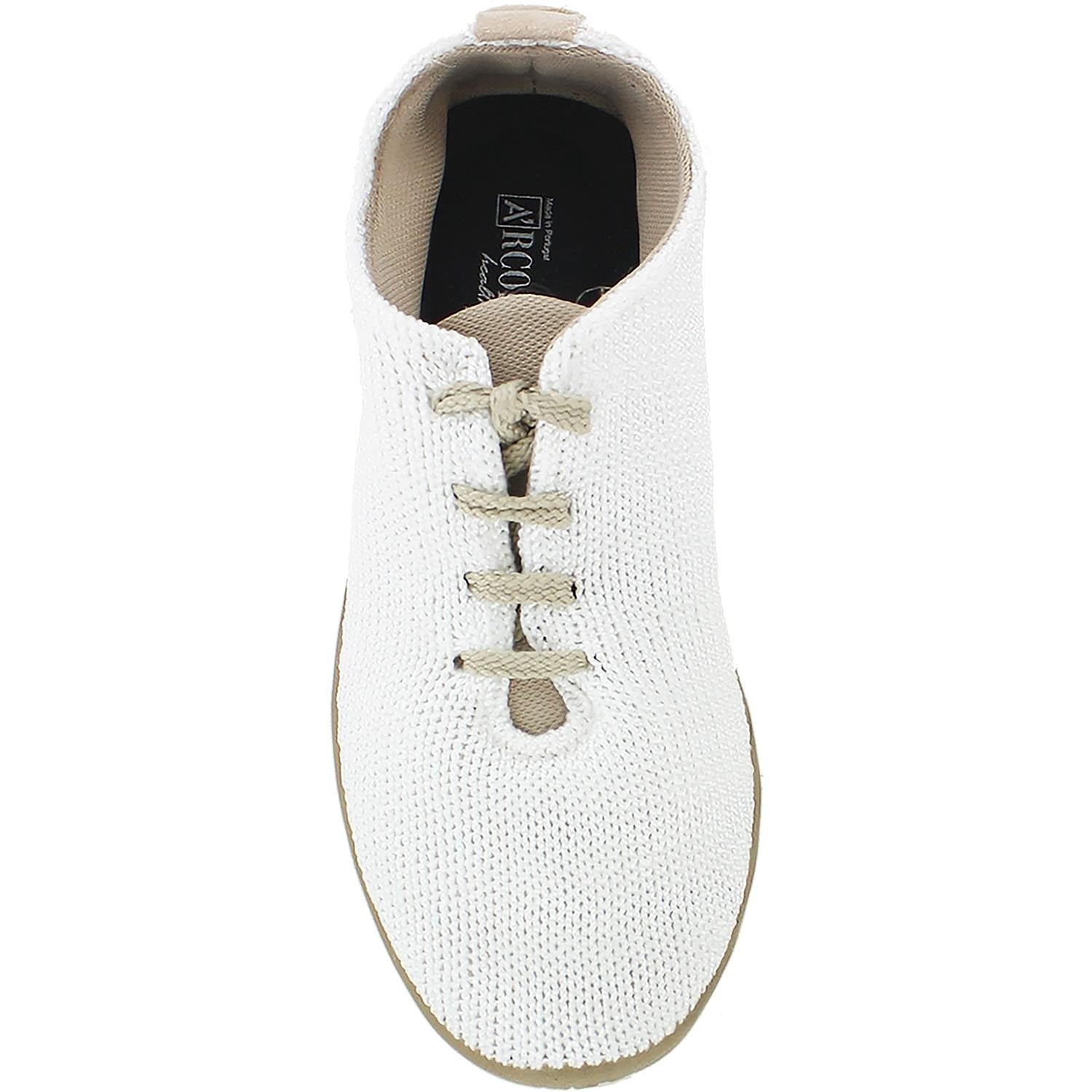 Arcopedico LS Women's Vegan Walking Shoes White Knit Fabric