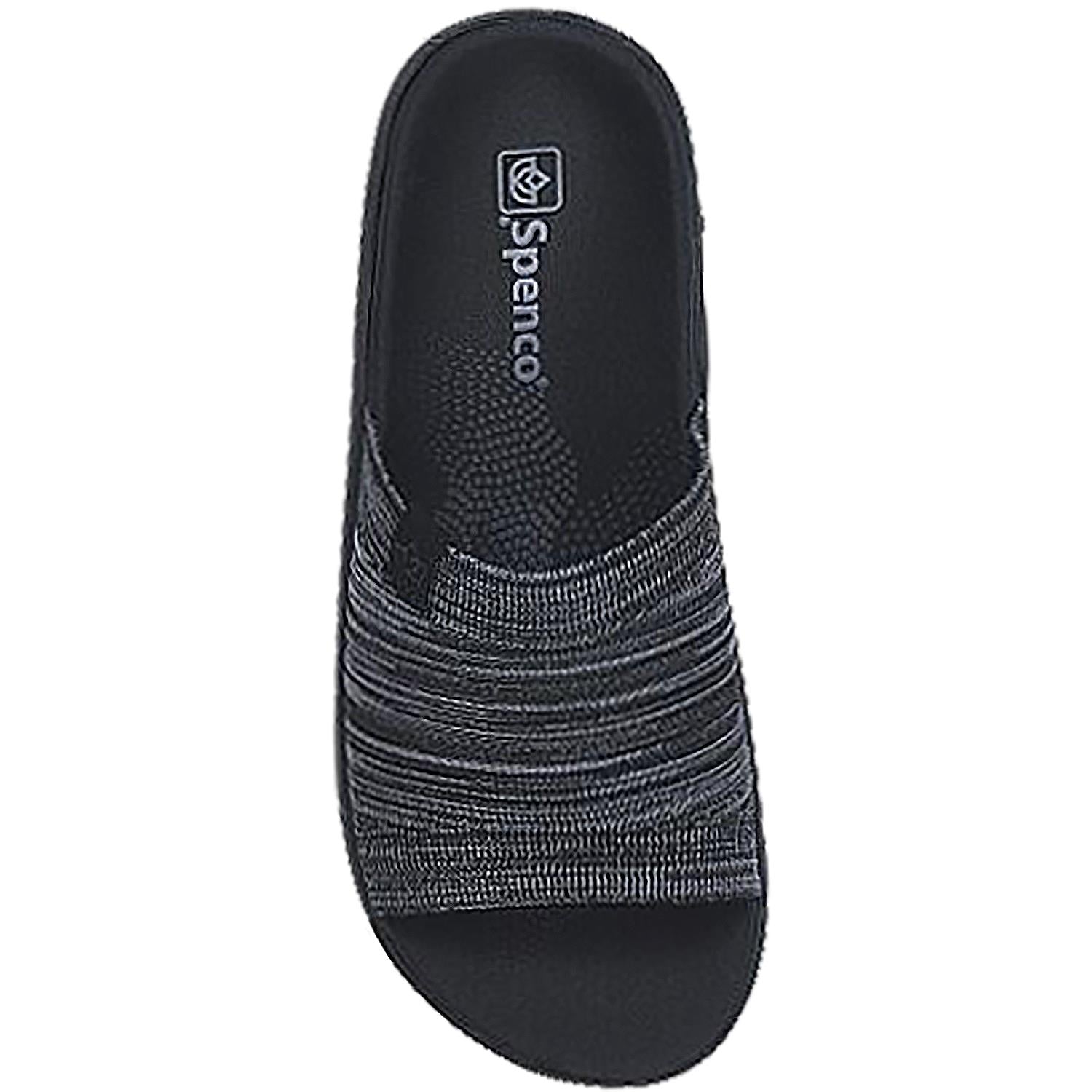 Spenco Astoria Memory Foam Slide Women's Slide Sandals Black Knit Fabric