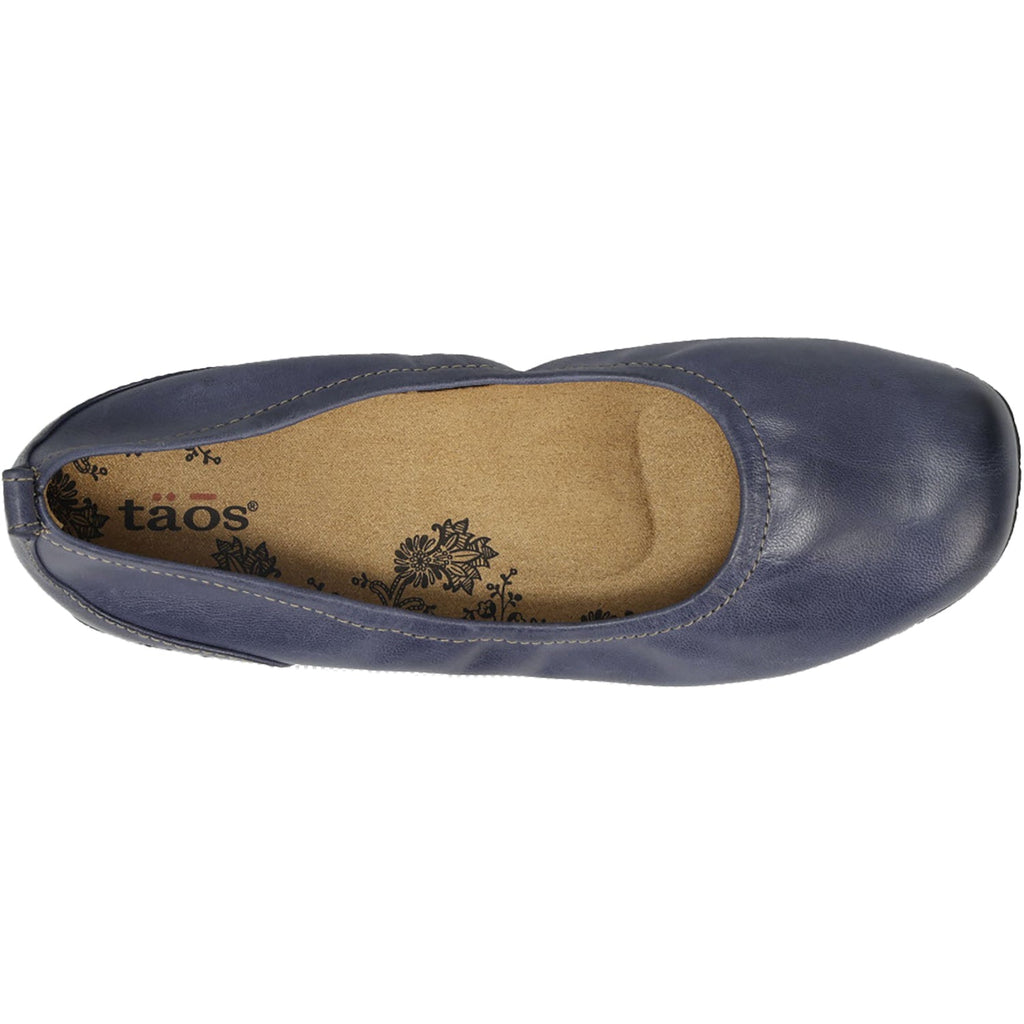 Taos Chit Chat Women's Ballerina Flats Petrol Blue Leather