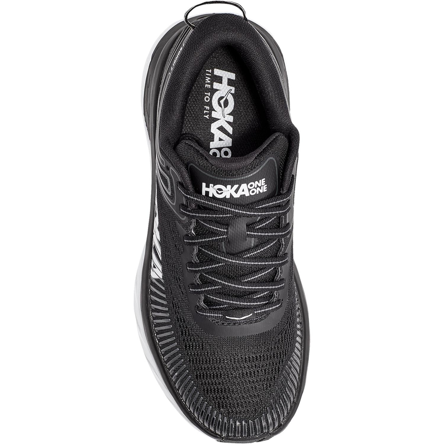Hoka Bondi 7 Women's Road Running Shoes Black/White Mesh
