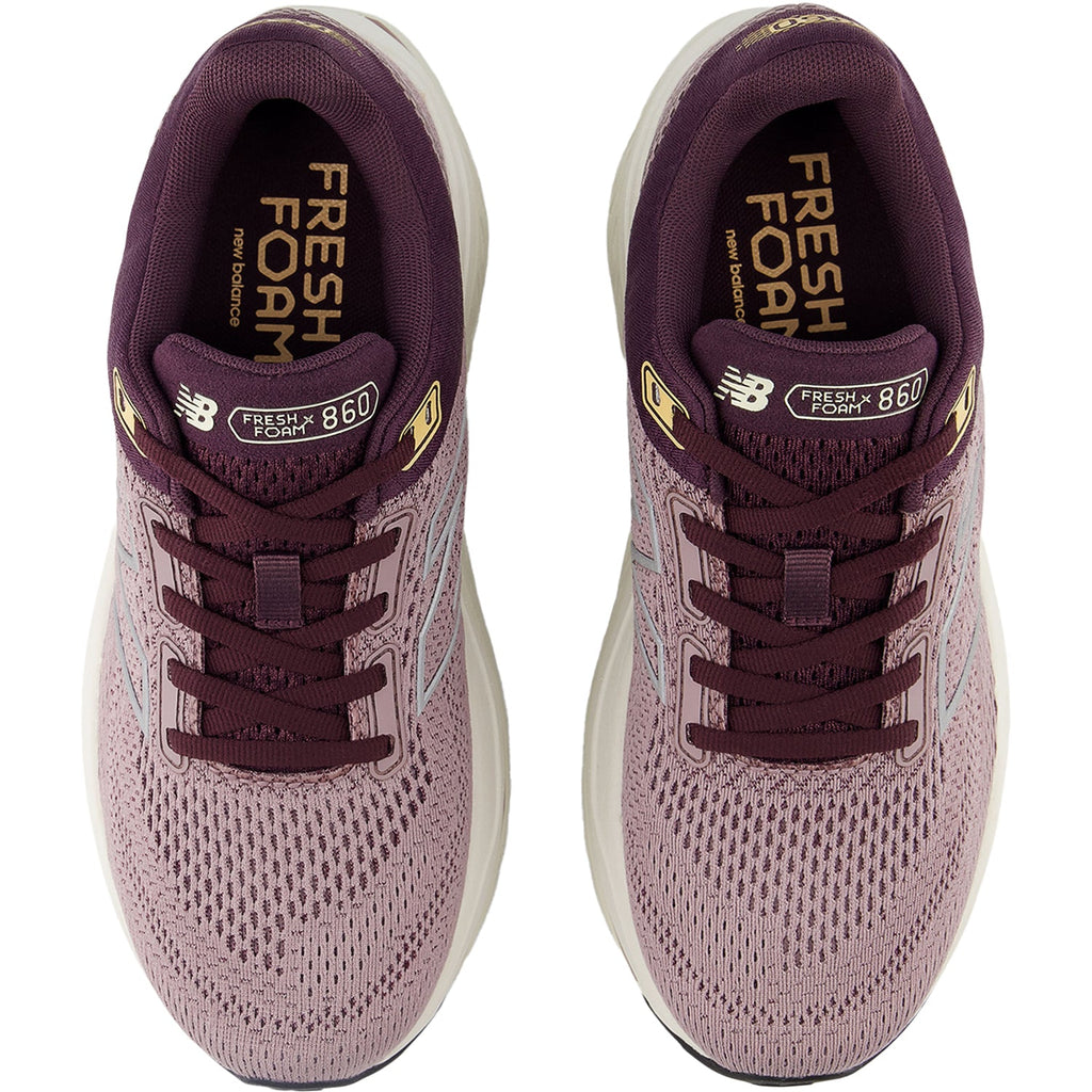 New Balance Fresh Foam X W860J14 (Stability Support) Women's Athletic Shoes Ice Wine/Plum Brown/Silver Metallic Mesh