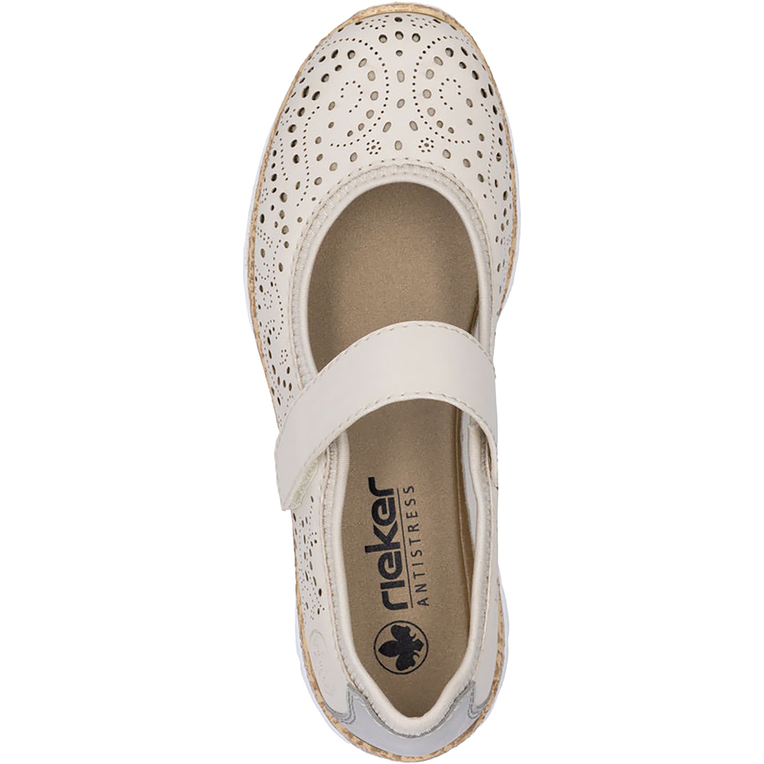 Rieker N4299-60 Stretch Women's Shoes Perle/Cement/Cream