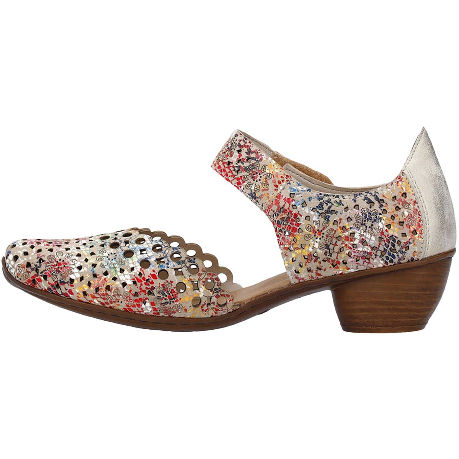 Rieker 43753-91 Mirjam 53 Women's Dressy Mary Janes Beige Multi Leather