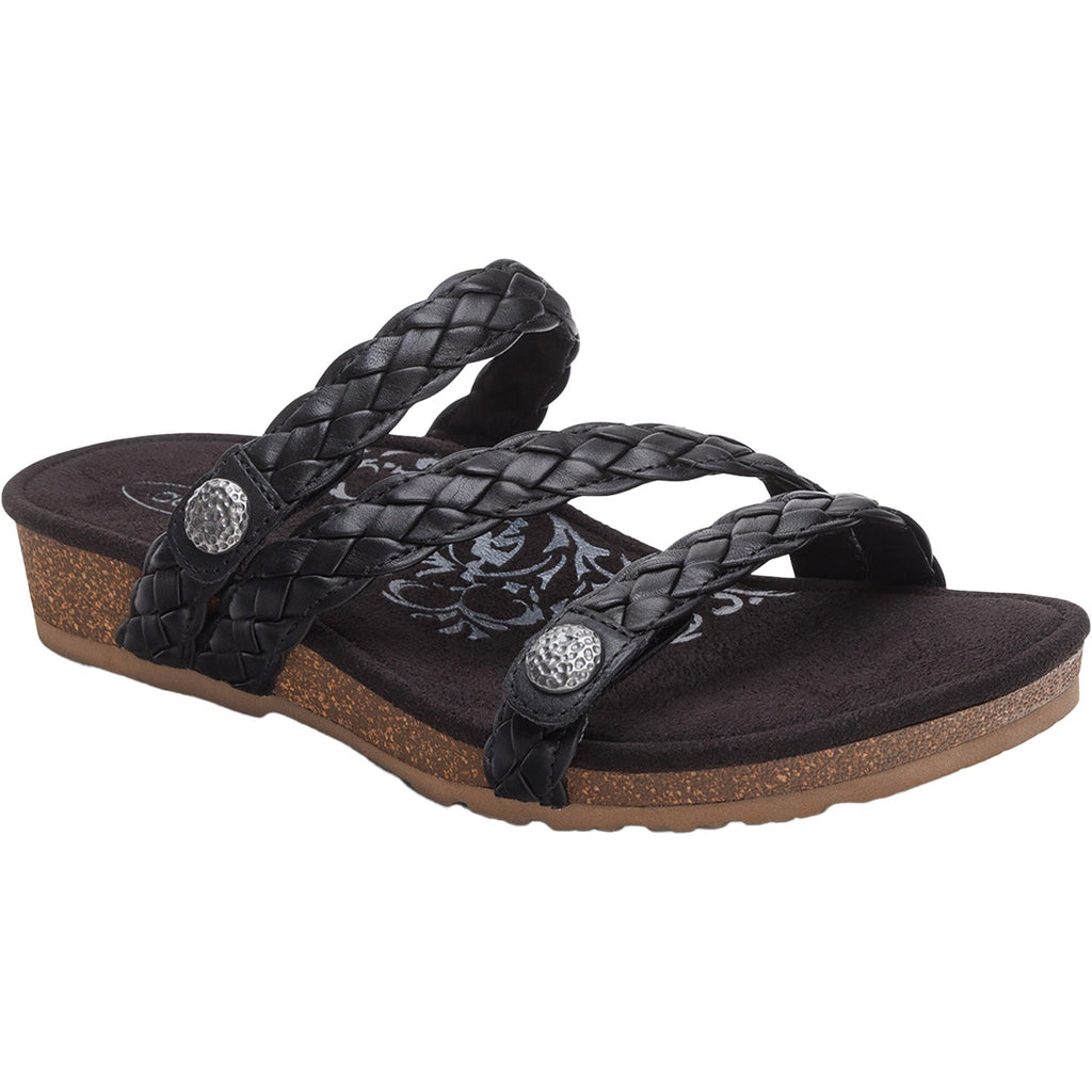 Aetrex Josie Braided Women's Slide Sandals Black
