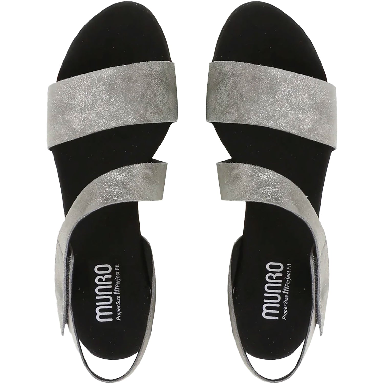 Munro Lucia Women's High Heel Ankle Strap Sandals Gunmetal Metallic Suede