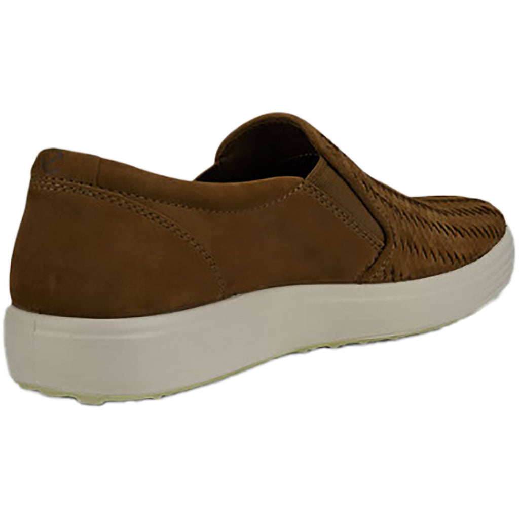 Ecco Soft 7 Men's Slip On Shoes Camel Cow Nubuck