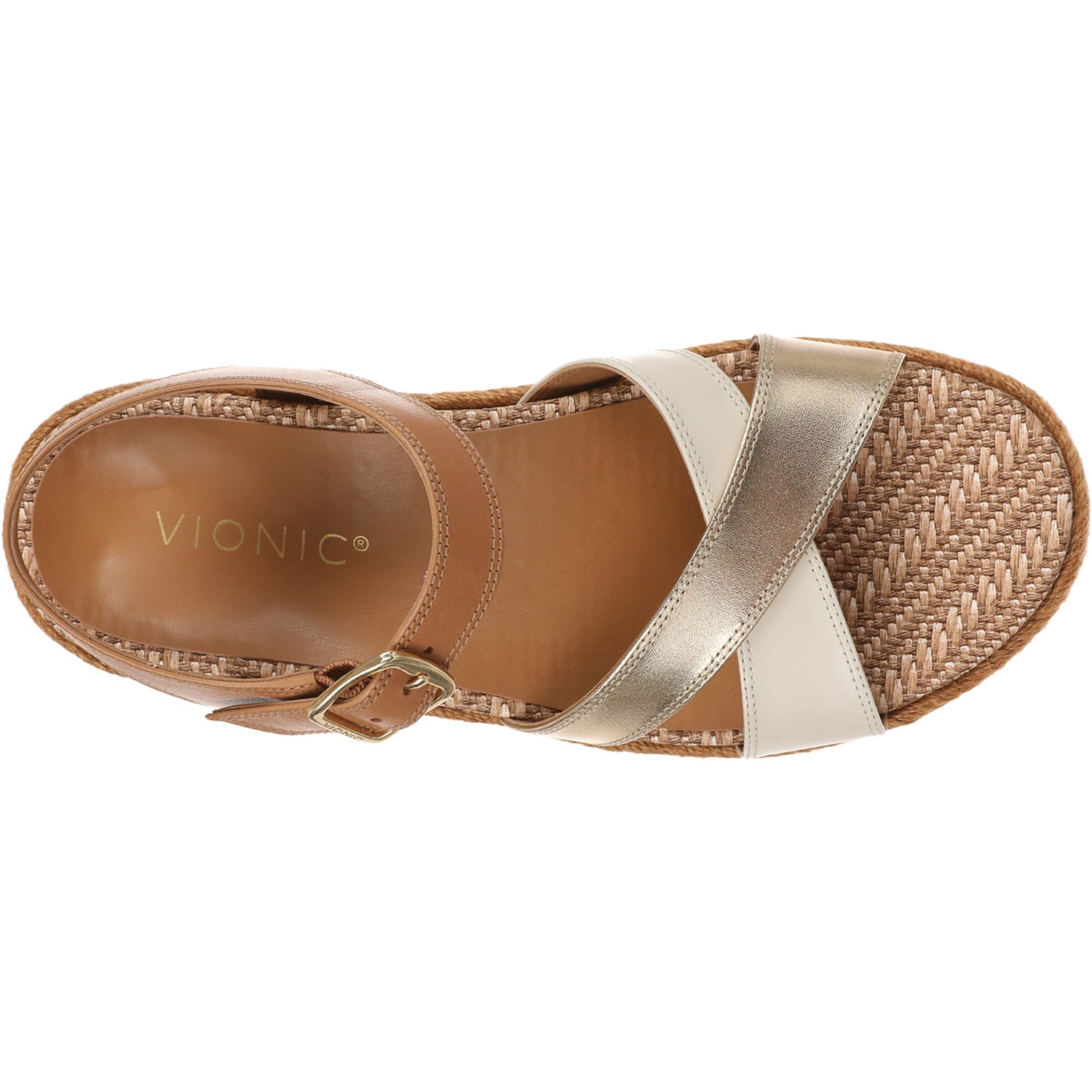 Vionic Mar Women's Dress Sandals Camel/Gold Leather