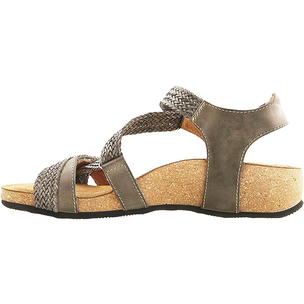 Taos Trulie Women's Backstrap Sandals Dark Grey Leather