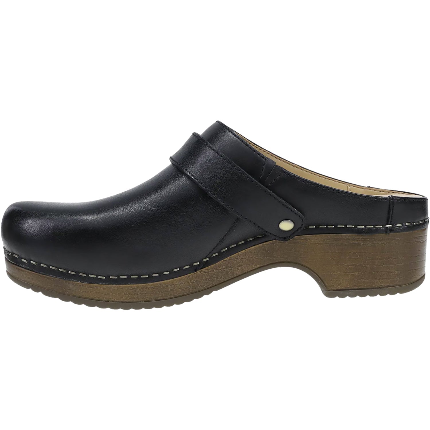 Dansko Baylor Women's Open Back Clogs Black Calf Leather