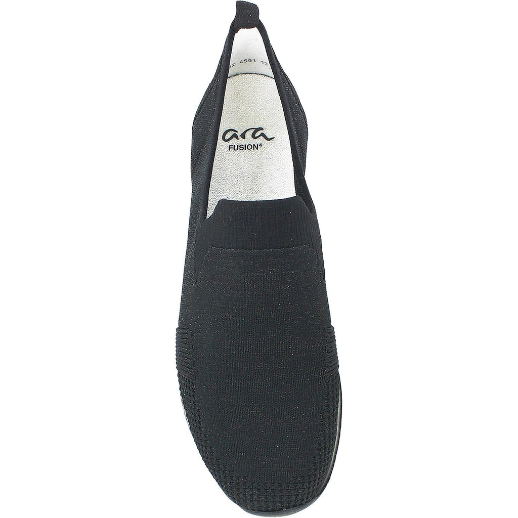 Ara Leena Women's Slip On Sneakers Black Woven Fabric