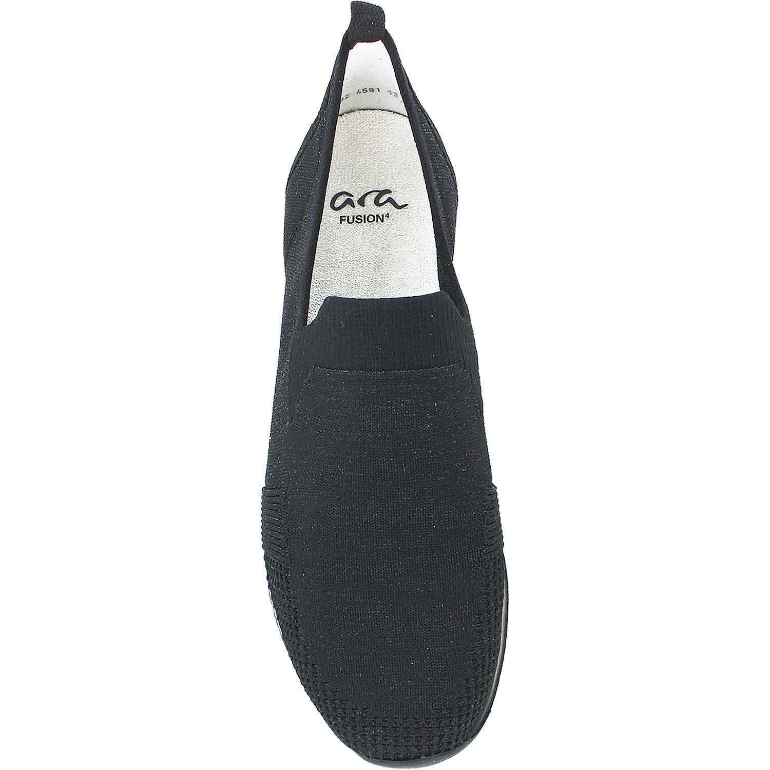 Ara Leena Women's Slip On Sneakers Black Woven Fabric