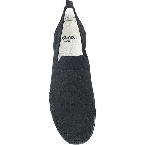 Ara Leena Women's Slip On Sneakers Black Woven Fabric