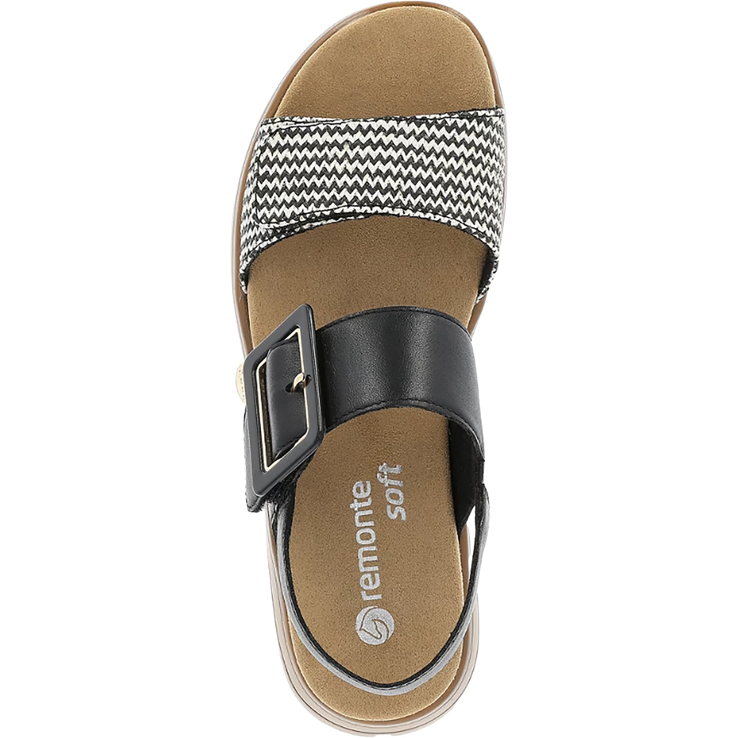Remonte D1J53-02 Women's Sandals Schwarz/Cream/Schwarz Leather