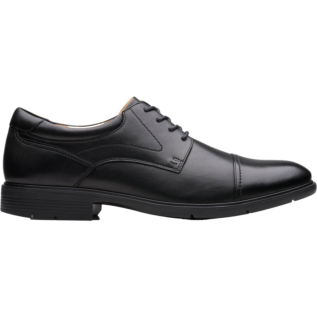 Clarks Eldredge Cap Slip Resistant Men's Dress Shoes Black Leather