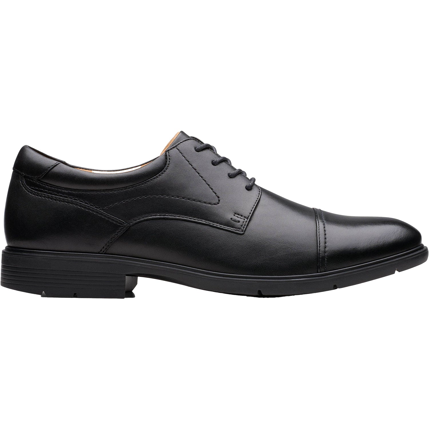 Clarks Eldredge Cap Slip Resistant Men's Dress Shoes Black Leather