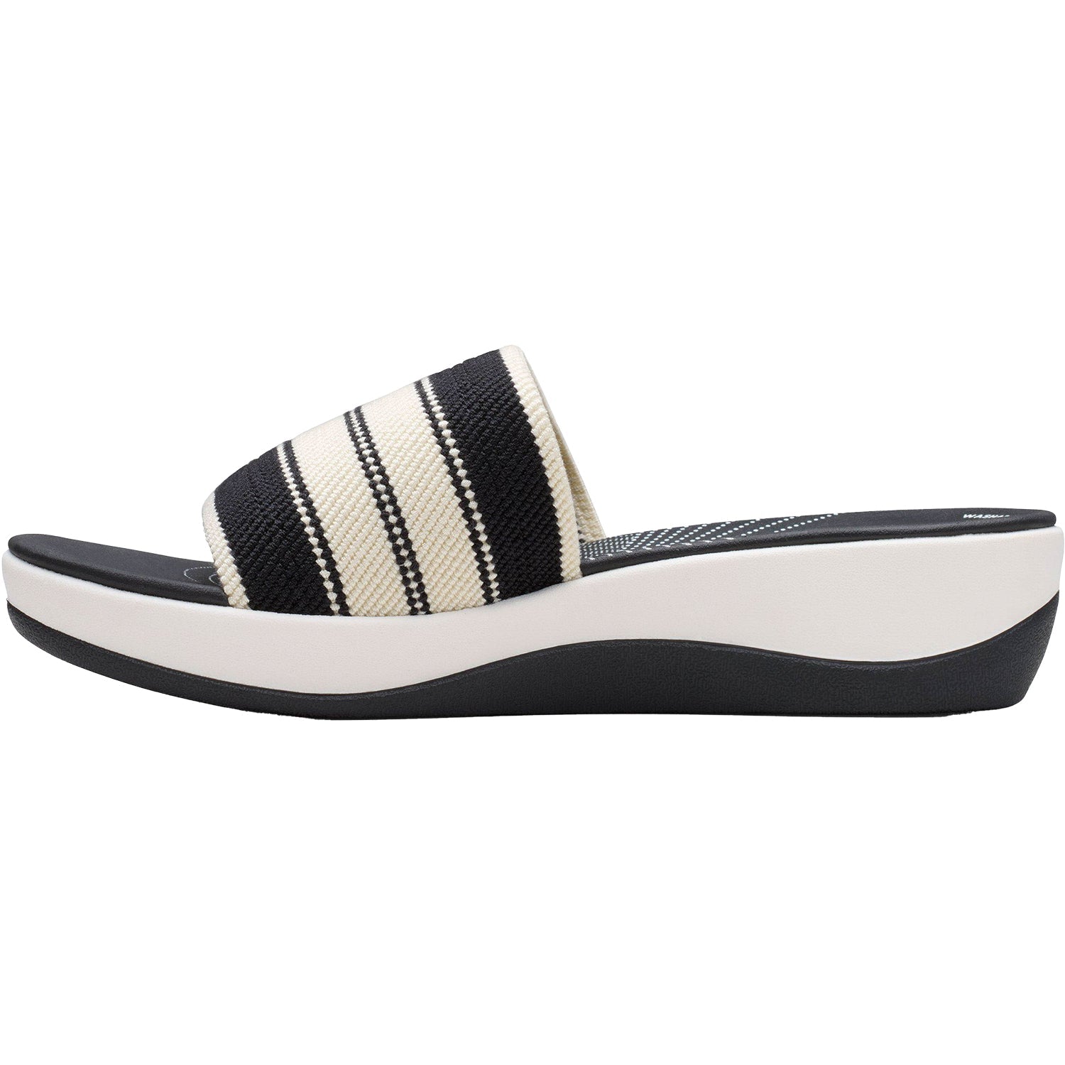 Clarks Cloudsteppers Arla Hollis Women's Slide Sandals Black Combi Knit Synthetic