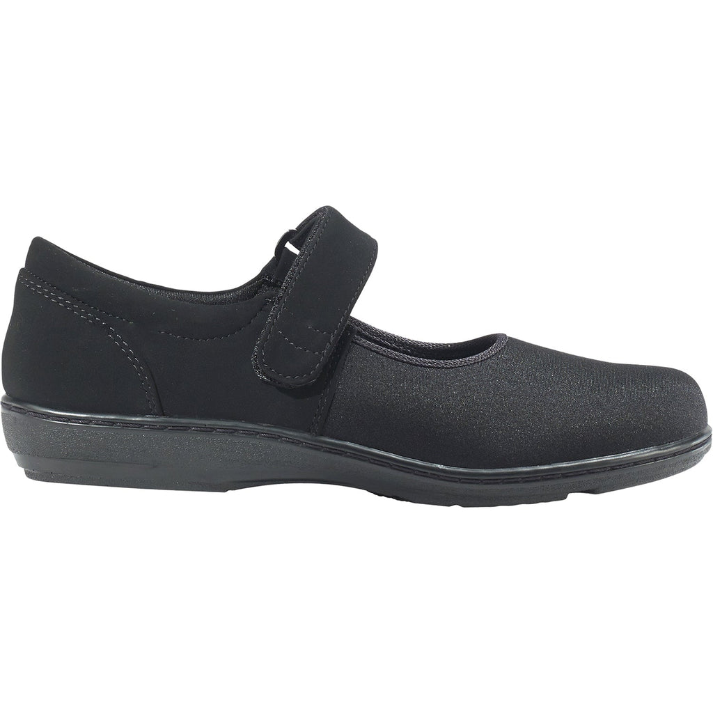 Aetrex Helen Women's Mary Janes Black Stretch Fabric