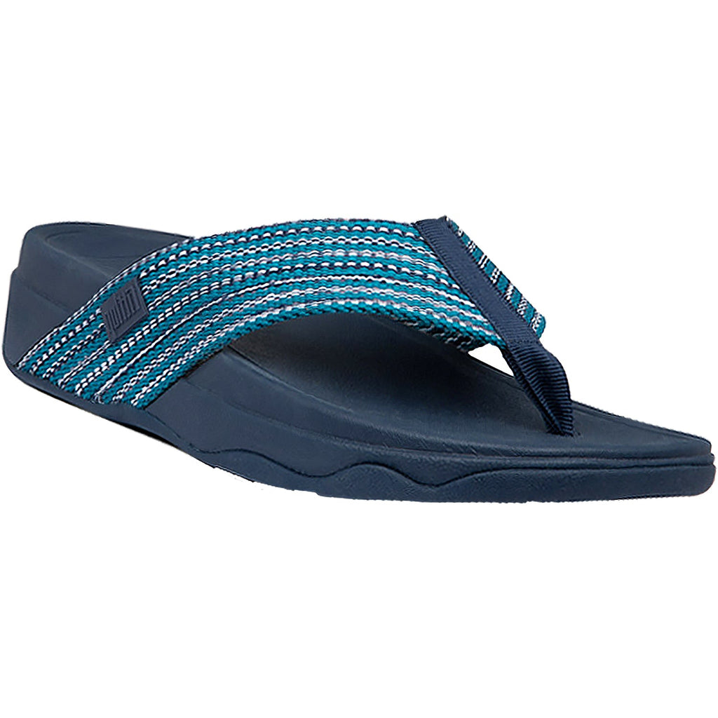 FitFlop Surfa Women's Flip Flopss Sandals Sea Blue Fabric