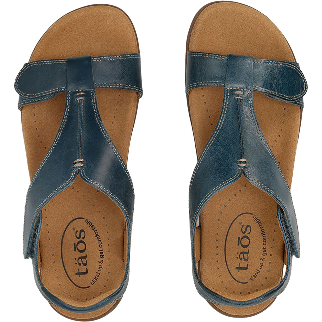 Taos The Show Women's Sandals Petrol Blue Leather