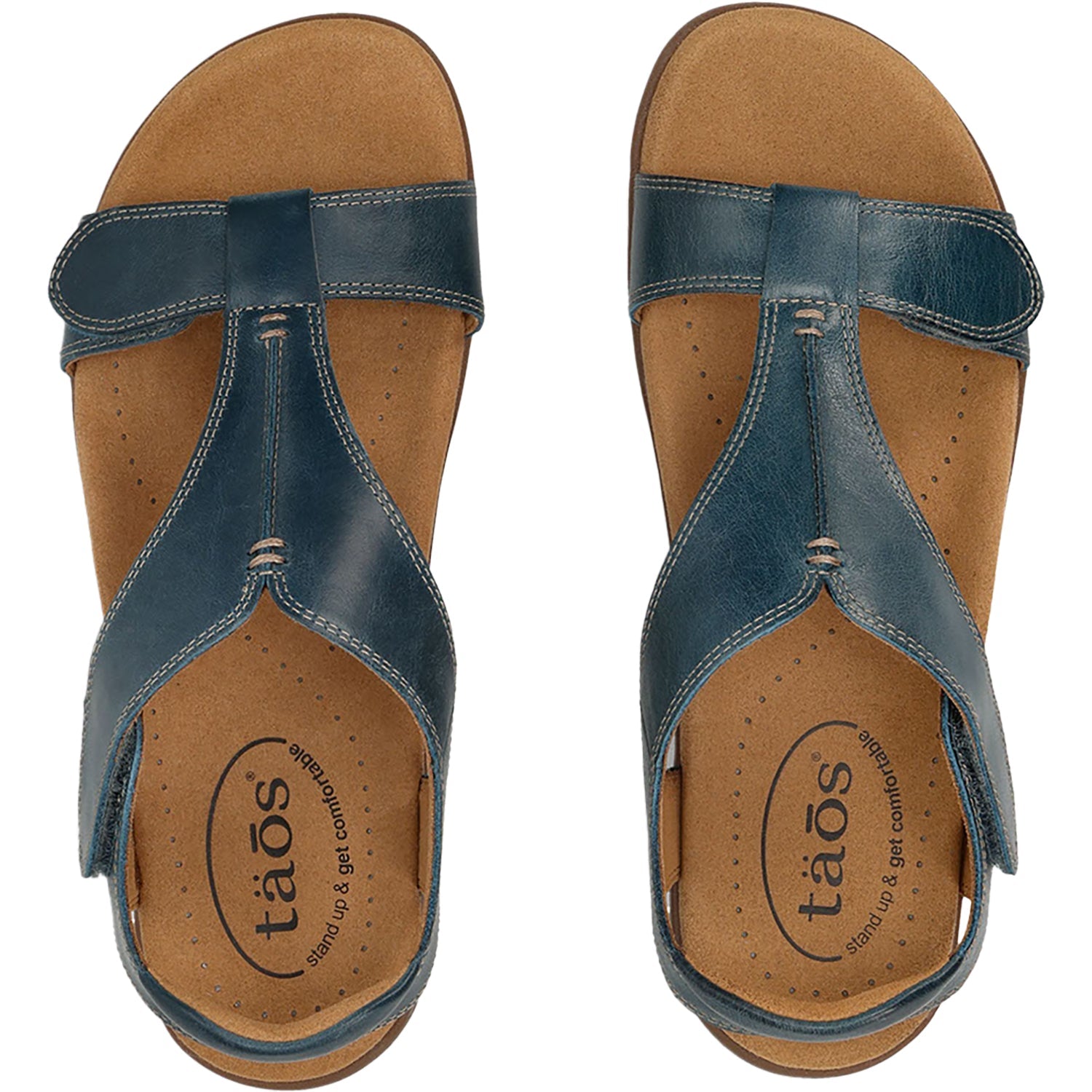 Taos The Show Women's Sandals Petrol Blue Leather