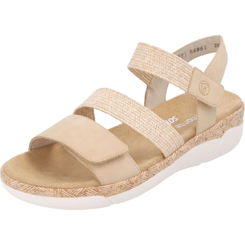 Remonte R6861-20 Women's Sandals Tan Woven Stretch