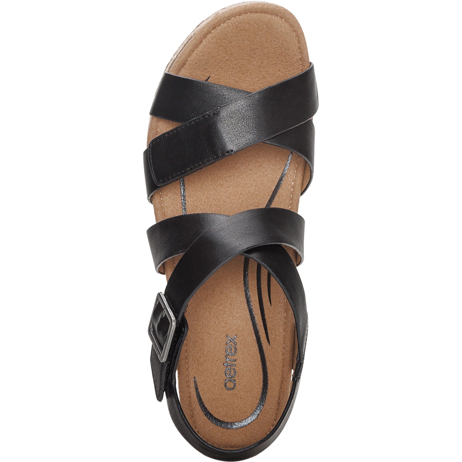 Aetrex Anna Women's Wedge Sandals Black