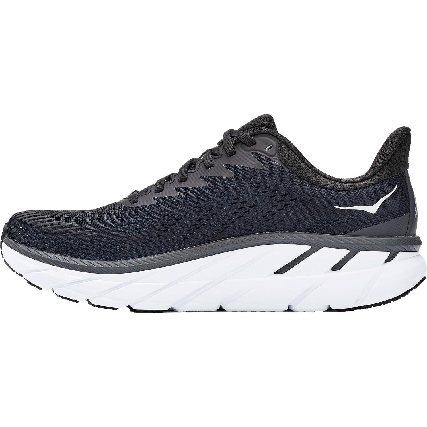 Hoka Clifton 7 Men's Running Shoes Black/White Mesh