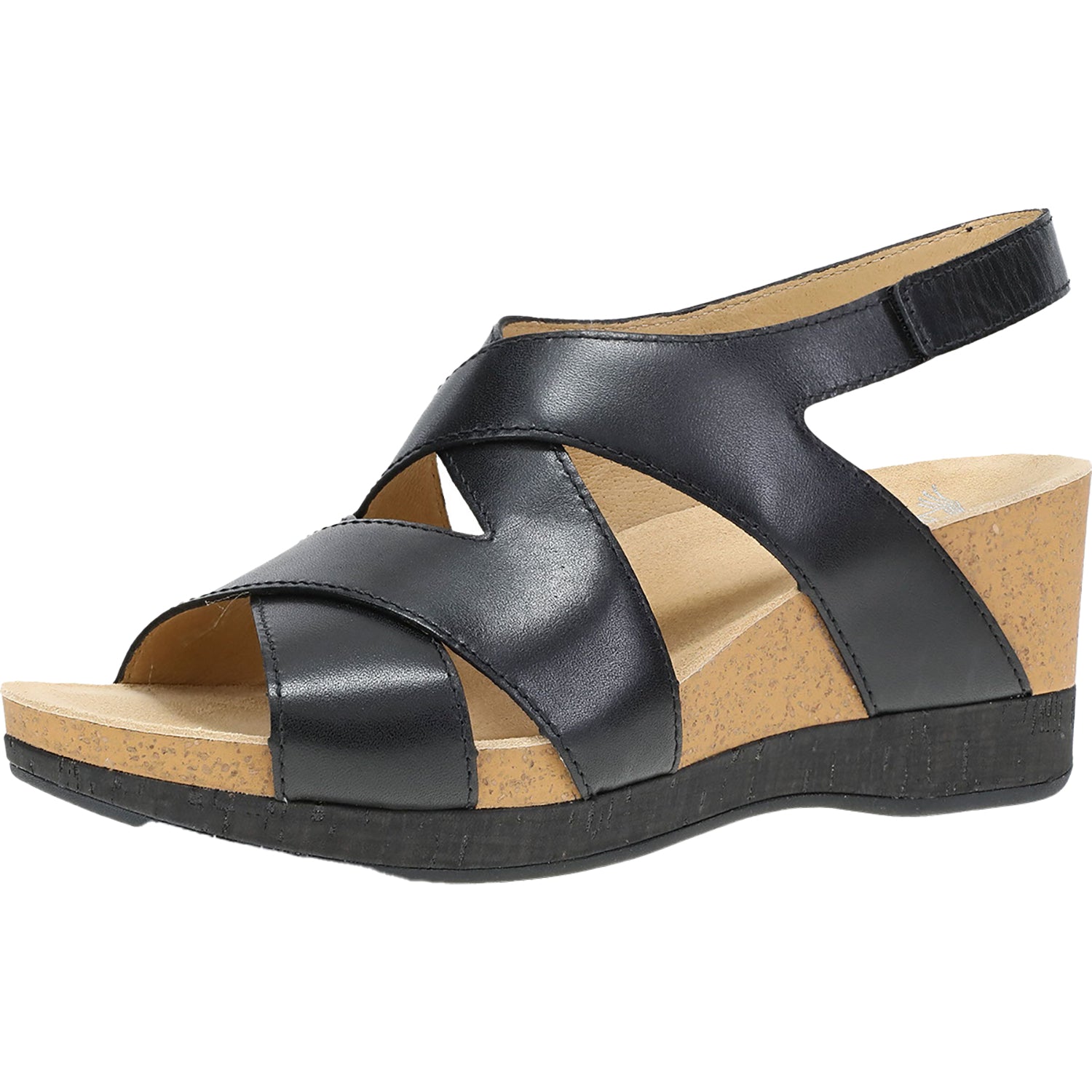 Dansko Shyla Women's Wedge Sandals Black Burnished Nappa Leather