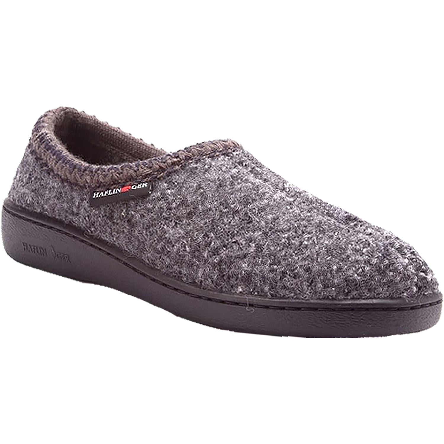 Haflinger ATB Men's Wool Slippers Grey Speckle Wool