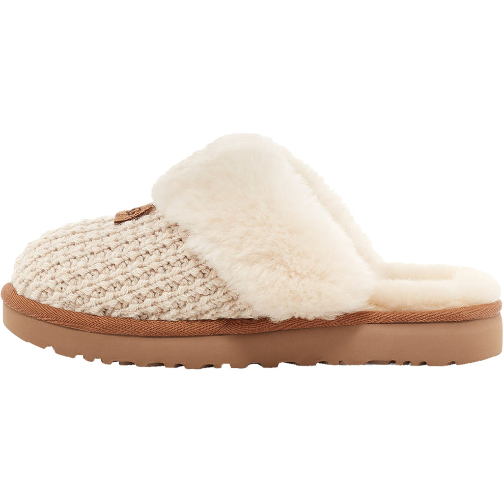 UGG Cozy Women's Knit Slippers Cream Knit Fabric