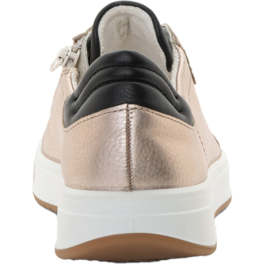 Ara Rhodes Women's Sporty Lace Up Shoes Sand Metallic Leather/Shell Suede