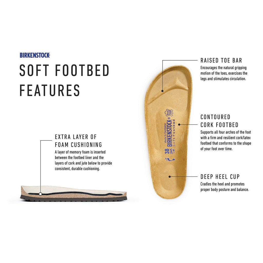 Birkenstock Arizona Soft Footbed Unisex Sandals Black Birko-Flor