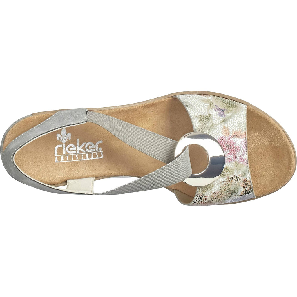 Rieker 624H6-90 Fanni H6 Women's Sandals White Multi/Cement Mosaic Synthetic