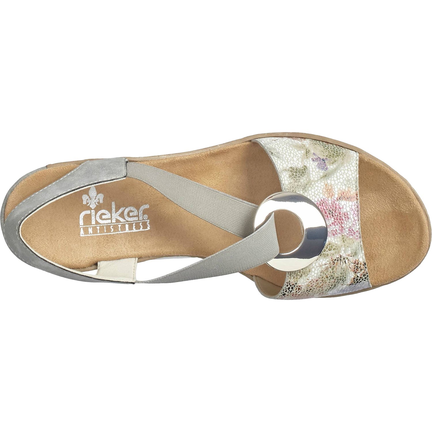 Rieker 624H6-90 Fanni H6 Women's Sandals White Multi/Cement Mosaic Synthetic