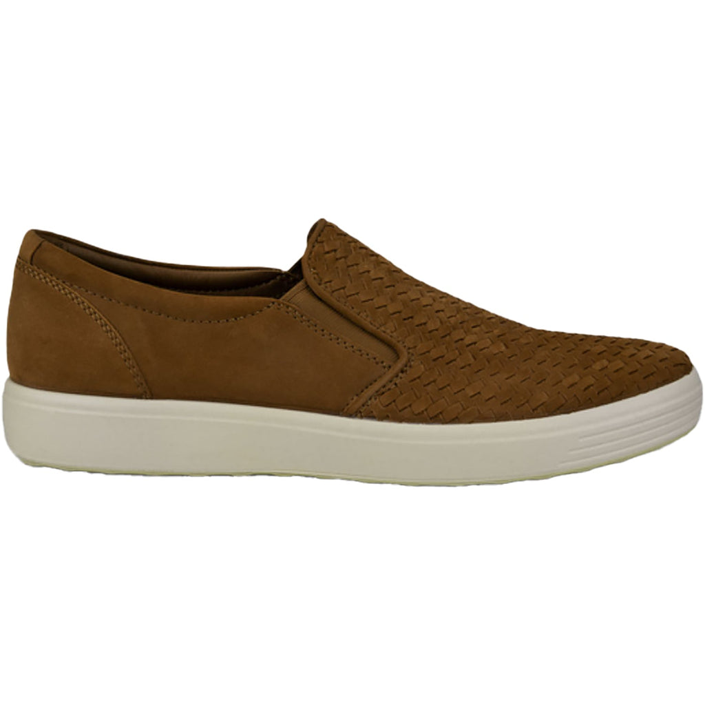 Ecco Soft 7 Men's Slip On Shoes Camel Cow Nubuck