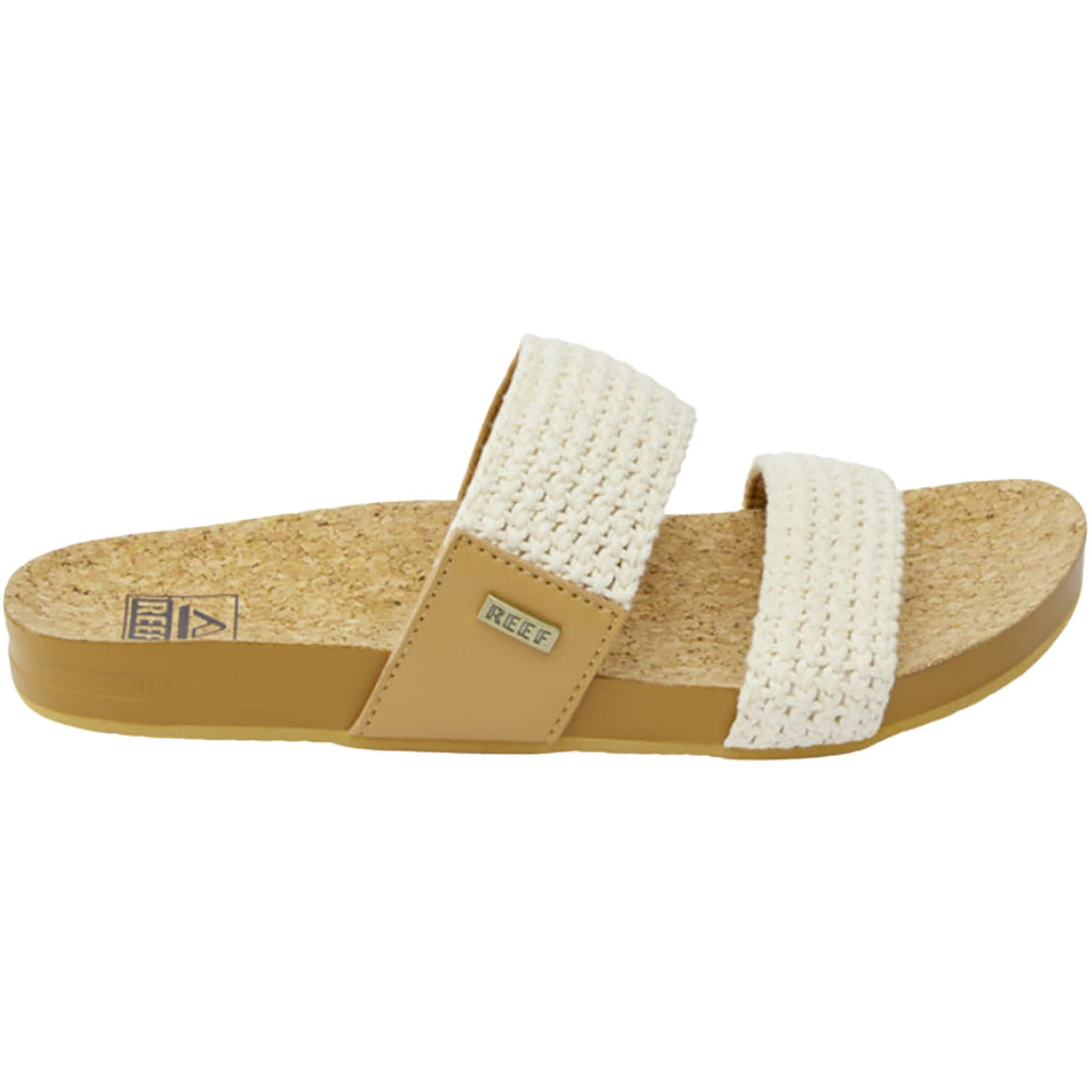 Reef Cushion Vista Women's Slide Sandals Natural Crochet Textile Synthetic