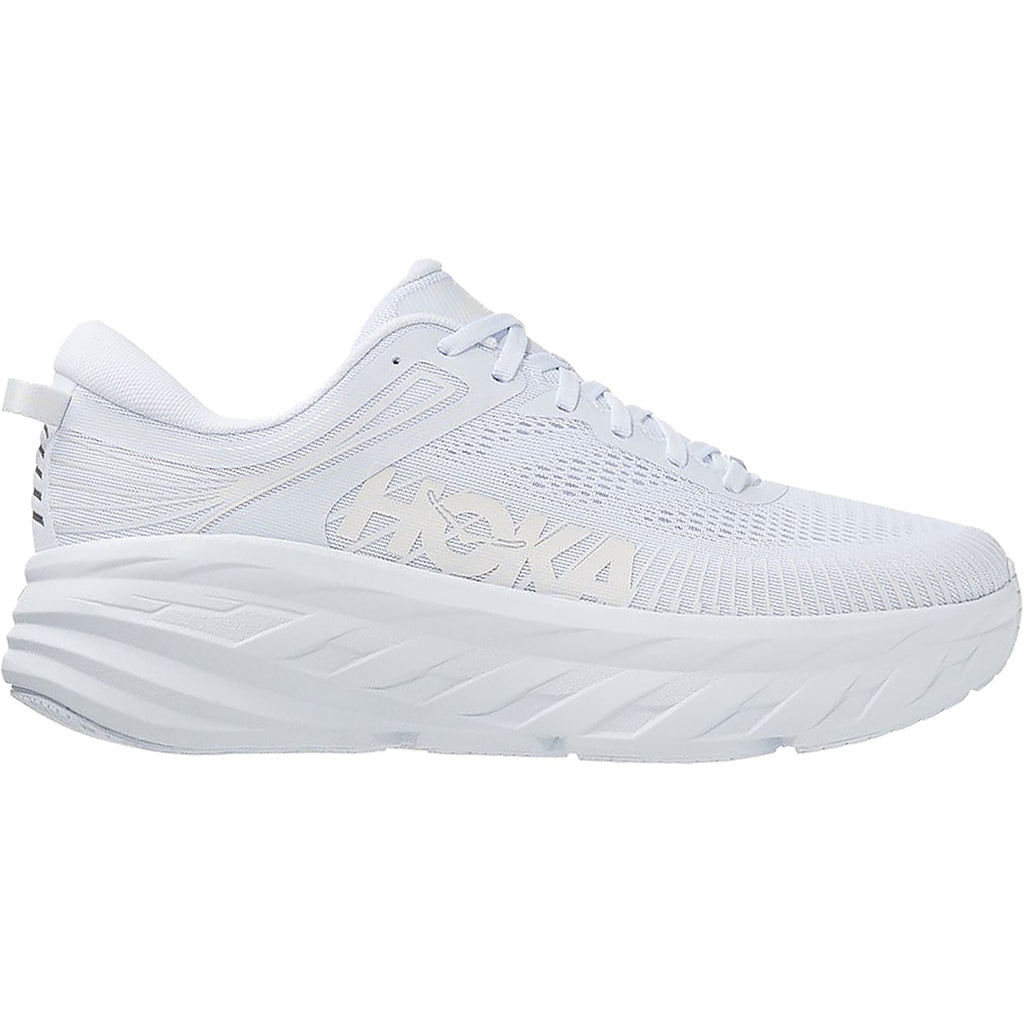 Hoka Bondi 7 (Neutral Support) Women's Running Shoes White/White Mesh