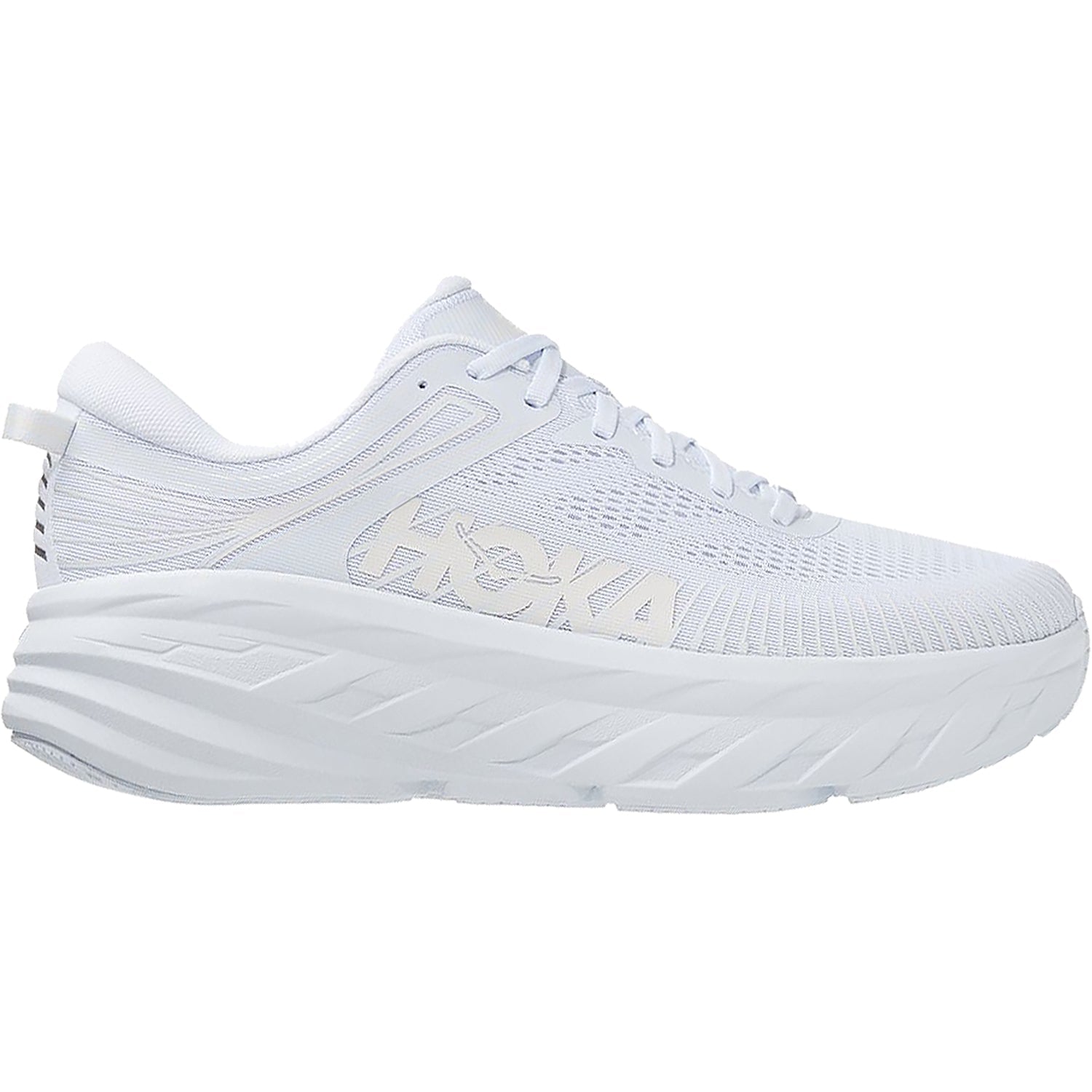 Hoka Bondi 7 (Neutral Support) Women's Running Shoes White/White Mesh
